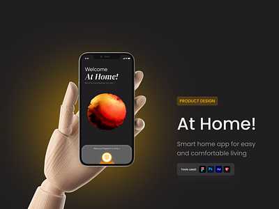 "At Home!" Smart home app | UI Design 3d app app design branding design illustration logo product design smart home ui ux uxui uxuidesign website