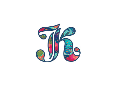 Monogram colourful flower lettering logo monogram personal typography