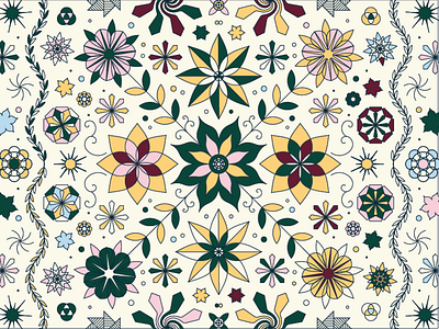 Flower Pattern flower illustration pattern practice retro russian vintage