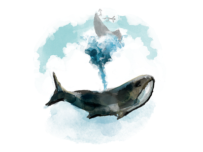 Whale Revenge illustration texture wacom watercolor whale