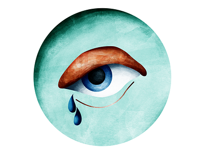 Sad Eye clean design icon illustration texture web