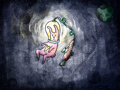 Bunny Explorer art book bunny colors concept drawing idea illustration painting space textures