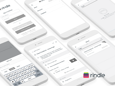 Rindle - Productivity App Wireframes