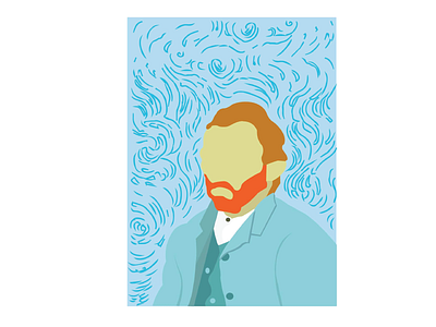 flat illustration of van gogh