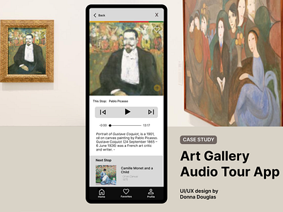 Art Gallery Audio Tour App app interaction design typography ui ux