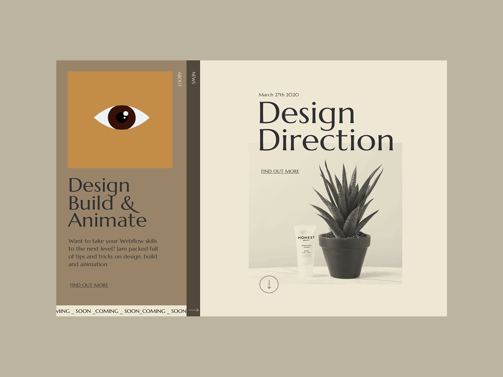 Design Direction Live - Webflow Build 27th 8PM UK time branding design homepage illustration sketch typography ui web webflow website