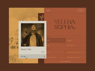Yelena Sophia Portfolio art direction branding design homepage sketch ui ux web webflow website