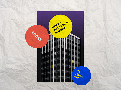 Rome wasn't built in a day blue design illustation illustration illustration digital paper poster poster art sticker vector yellow
