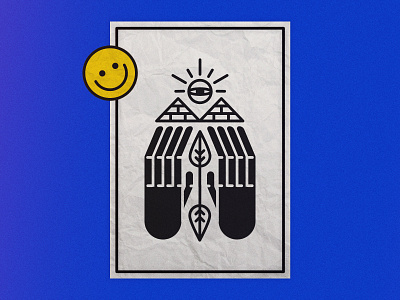 EyeLine blue colour design graffiti illustration logo paper poster pyramid smiley vector yellow
