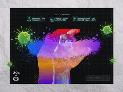 Wash your hands covid covid19 graffiti hands illustration paper rainbow vaporwave virus wash
