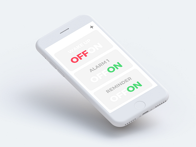 Daily UI Challenge #015 - On/Off Switch alarm bold daily ui off on play reminder switch white