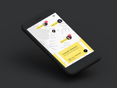 Daily UI Challenge #029 - Maps cards daily ui maps navigation tracking ui yellow