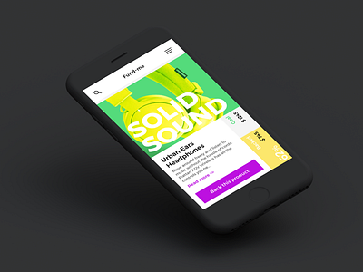 Daily UI Challenge #032 - Crowd funding daily ui green headphones purple white yellow