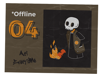 *Offline-04 blue can fire graffiti offline paint paper skull spray vector