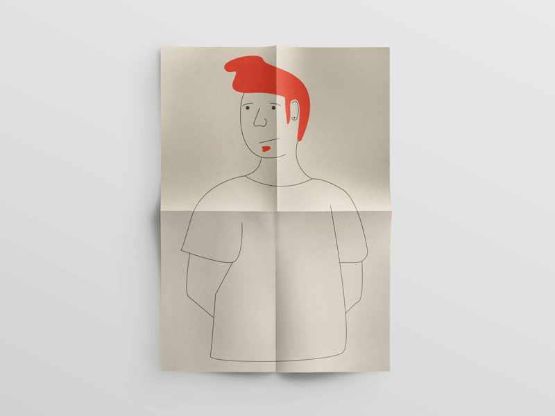 Men on Paper illustration line man men minimal paper pencil print riso shirt vector