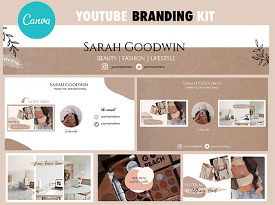 YouTube Branding Bundle for Canva #1 app branding design graphic design illustration logo typography ui ux vector