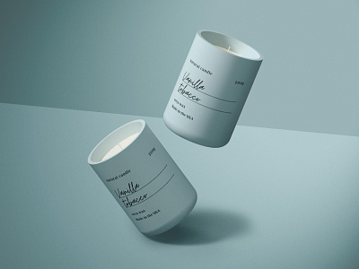 Minimalist Candle branding Blue Label Design Inspiration