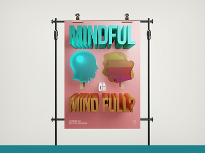 Mindful or Mind Full? — Poster app branding contest design graphic design illustration logo motion graphics poster typography ui ux vector