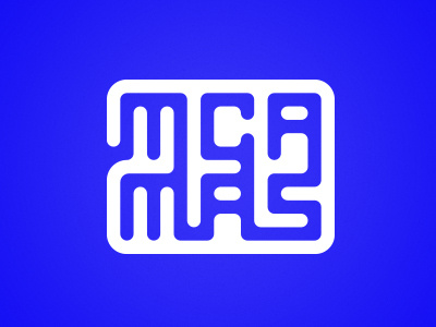 MCA MAS Concept blue corners id logo maze pipes round techno