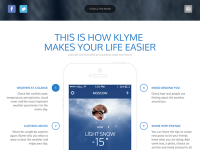 Launch Website app clean flat iphone launch minimal weather website
