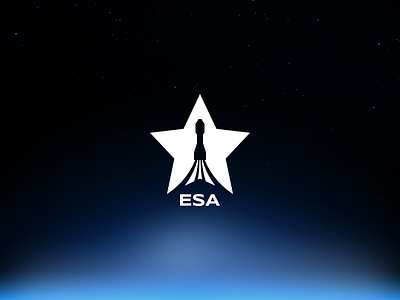 European Space Agency branding design icon identity logo modern navigation rocket ship space spaceship star