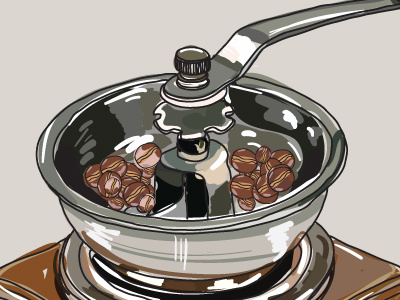 illustration coffee processing