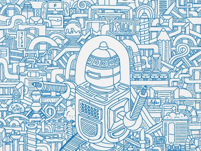 Future is now blue design future graphic illustration robot tshirt vector