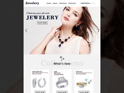 Jewellery Home Page photoshop