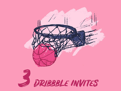 3 Dribble Invites design icon illustration rough sketch typography ui vector