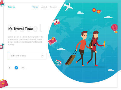 Travel Landing Page colourful design interface landing page travel ui ux web website