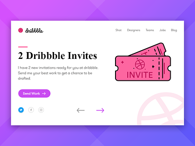 Dribbble Invite cards color dribbble invites ios join mobile one pink send welcome