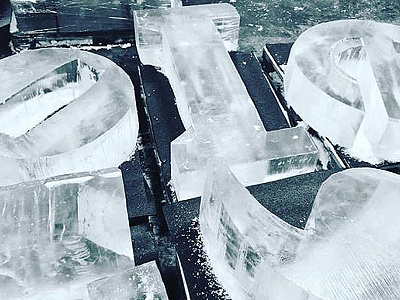 Swedish Icehotel cold e ice l lettering letters o type typography