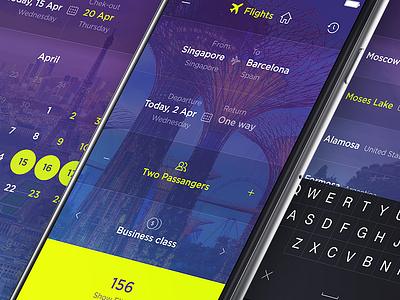 Travellers App app calendar flat flights gradient hotels keyboard moldova settings travel ui ux