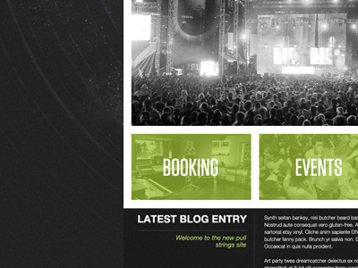 Booking Agency green music photography tungsten typography ui