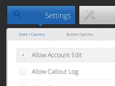iPad APP Administration admin app blue check boxes ipad options paper settings stack