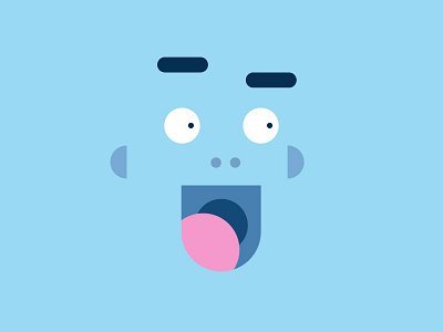 Excitement ai character design face flat graphics illustration vector