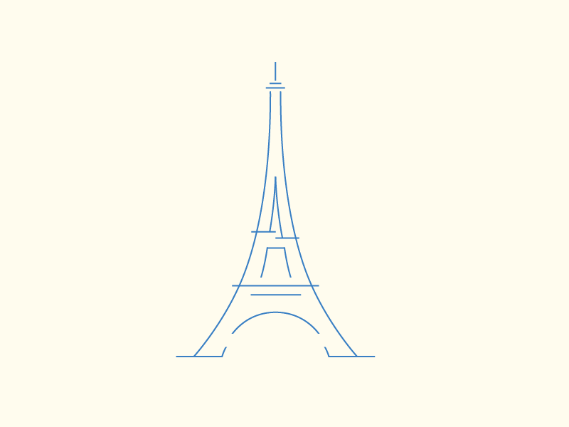 Hello, Dribbble! architecture dribbble eiffel france gif illustration paris