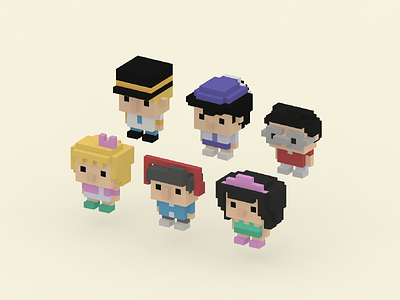 Airline Crew aircraft characters magicavoxel passengers people sketchfab unity unity3d voxel voxel art