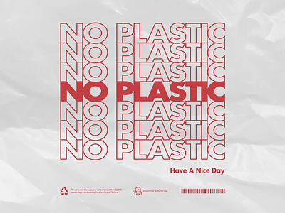 No plastic classic eco friendly environment plastic bag typography