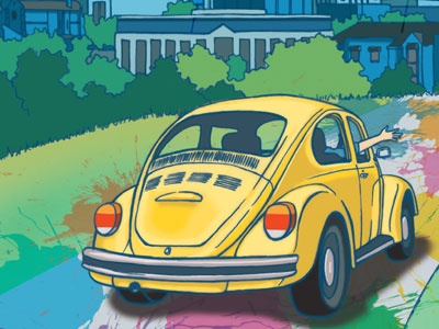Columbia Open Studios art beetle bug columbia open studios guide paint punch bug road vw yellow