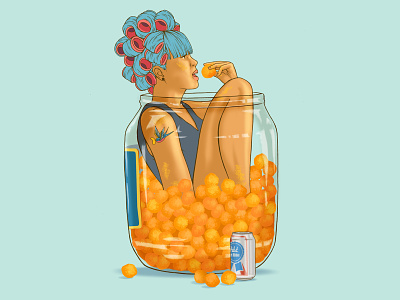 Self Care cheese balls covid snacks curlers