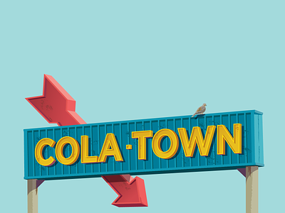 Constan Colatown arrow colatown columbia constan auto wash illustration mourning dove signage sky soda city south carolina