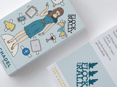 Flock and Rally Business Card Design business cards flock and rally paper dolls
