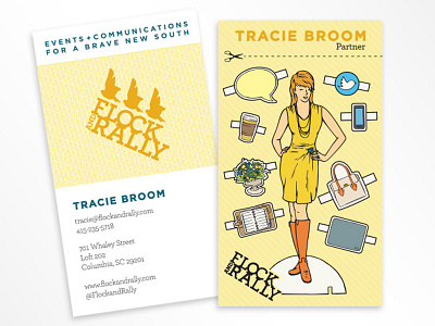 Flock and Rally Business Card Design business cards flock and rally paper dolls