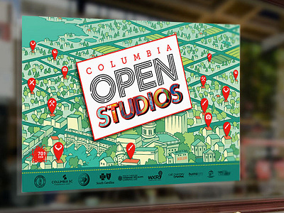 Columbia Open Studios Door Sign artist studios columbia event poster open studios 2015 south carolina tour