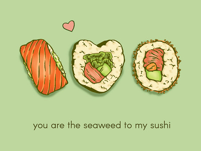Sushi Valentine heart love salmon sushi tuna valentine