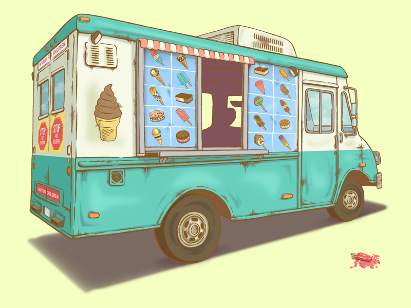 Лаки мороженщик. Фургончик с мороженым арт. Фургон мороженого. Фургон мороженщика. Игра фургон с мороженым.