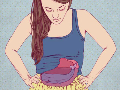 Whale Belly belly blue girl hungry stomach whale yellow