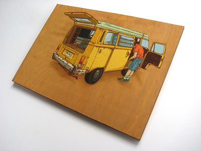 The Man with the Master Van Charity Piece busted rust van yellow