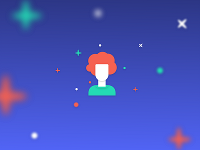 Icon | Jobseeker finds magic blue icon man redhead unisex woman